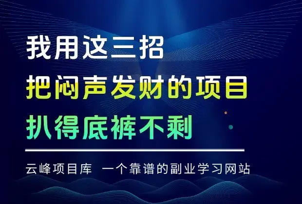 我用这三招，把闷声发财的项目扒得底裤不剩_知客圈