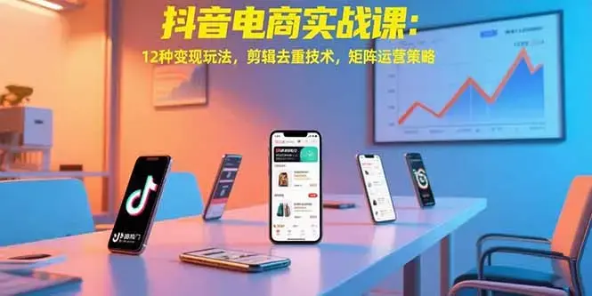 抖音电商实战课：12种变现玩法，剪辑去重技术，矩阵运营策略_知客圈