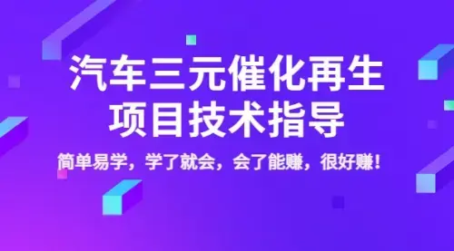 汽车三元催化再生项目技术指导，简单易学，学了就会，会了能赚，很好赚_知客圈