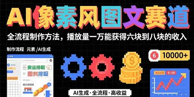 AI像素风图文赛道：全流程制作方法，播放量一万能获得6块到8块的收入_知客圈