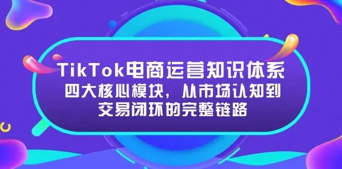 TikTok电商运营知识体系：四大核心模块，从市场认知到交易闭环的完整链路_知客圈