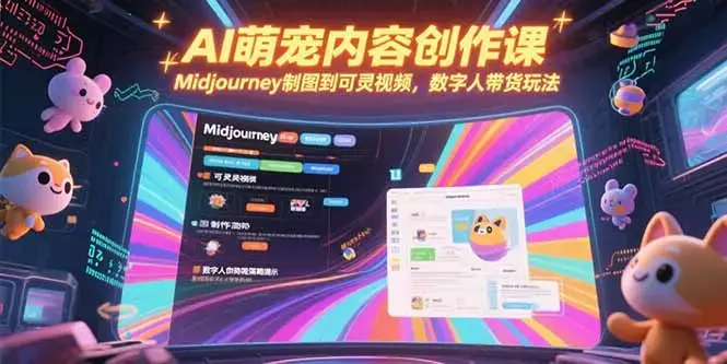 AI萌宠内容创作课，Midjourney制图到可灵视频，数字人带货玩法_知客圈