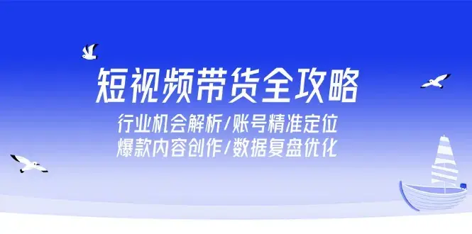 短视频带货全攻略，行业机会解析/账号精准定位/爆款内容创作/数据复盘优化_知客圈