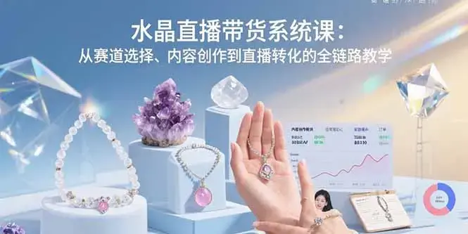 水晶直播带货系统课：从赛道选择、内容创作到直播转化的全链路教学_知客圈