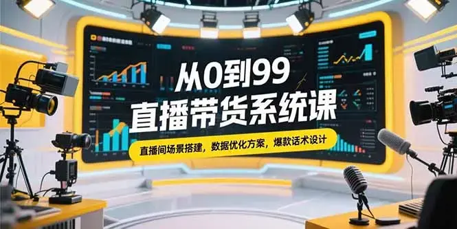 从0到99直播带货系统课，直播间场景搭建，数据优化方案，爆款话术设计_知客圈