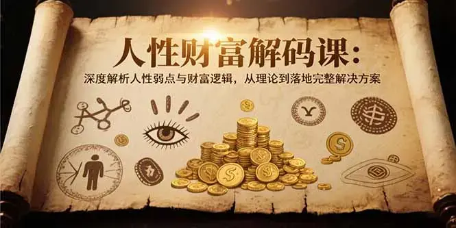 人性财富解码课6.0：深度解析人性弱点与财富逻辑，理论到落地完整解决方案_知客圈