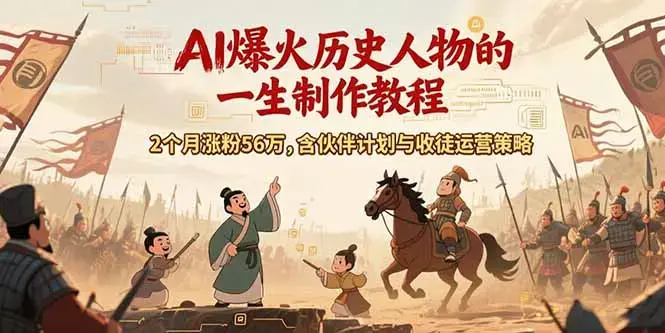 AI历史人物赛道课程，2个月涨粉56万，含伙伴计划与收徒运营策略_知客圈