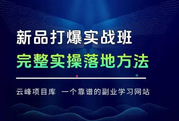 《新品打爆实战班》一套完整的实操实战落地方法，打爆链接超2000+（38节课)_知客圈