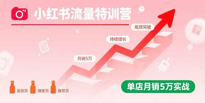 小红书流量特训营：突破流量瓶颈，实现店铺持续增长，单店月销5万实战_知客圈