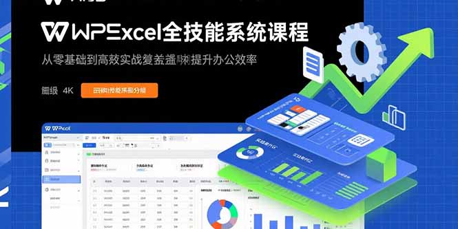 WPS Excel全技能系统课程：从零基础到高阶实战全覆盖，全面提升办公效率_知客圈