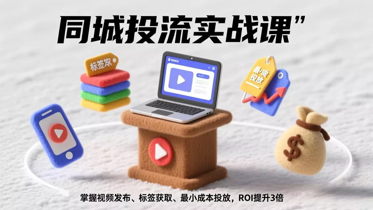 同城投流实战课：掌握视频发布、标签获取、最小成本投放，ROI提升3倍_知客圈