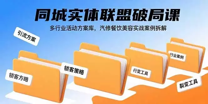 同城实体联盟破局课，多行业活动方案库，汽修餐饮美容实战案例拆解_知客圈