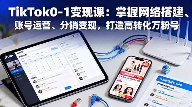 TikTok0-1变现课：掌握网络搭建、账号运营、分销变现，打造高转化万粉号_知客圈
