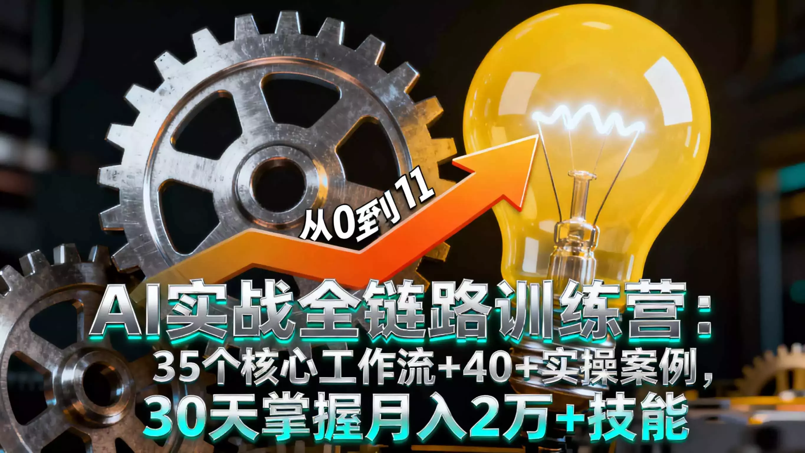 AI实战全链路训练营：35个核心工作流+40+实操案例，30天掌握月入2万+技能_知客圈