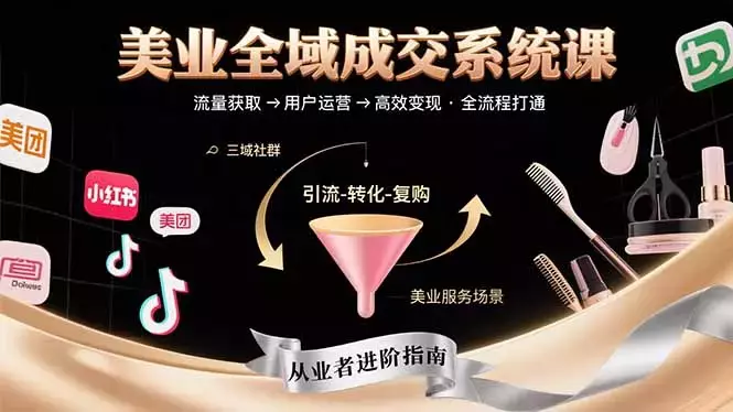 美业全域成交系统课程：帮助美业从业者打通从流量获取到高效变现全流程_知客圈