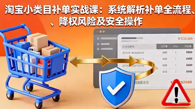 淘宝小类目补单实战课：系统解析补单全流程、降权风险及安全操作_知客圈