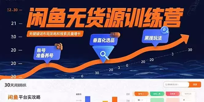 闲鱼无货源训练营：账号准备养号/垂直化选品/黑搜玩法，0基础30天盈利指南_知客圈