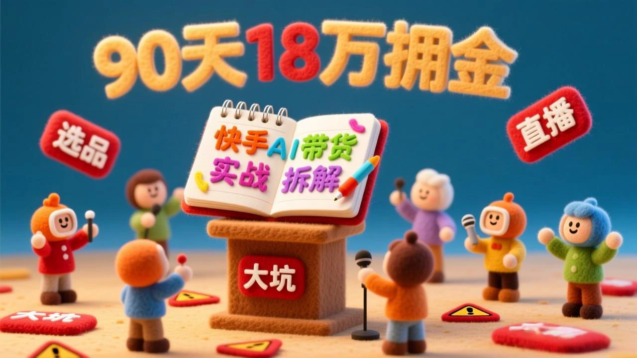 快手AI带货实战：90天佣金18万，拆解新玩法要点与大坑_知客圈