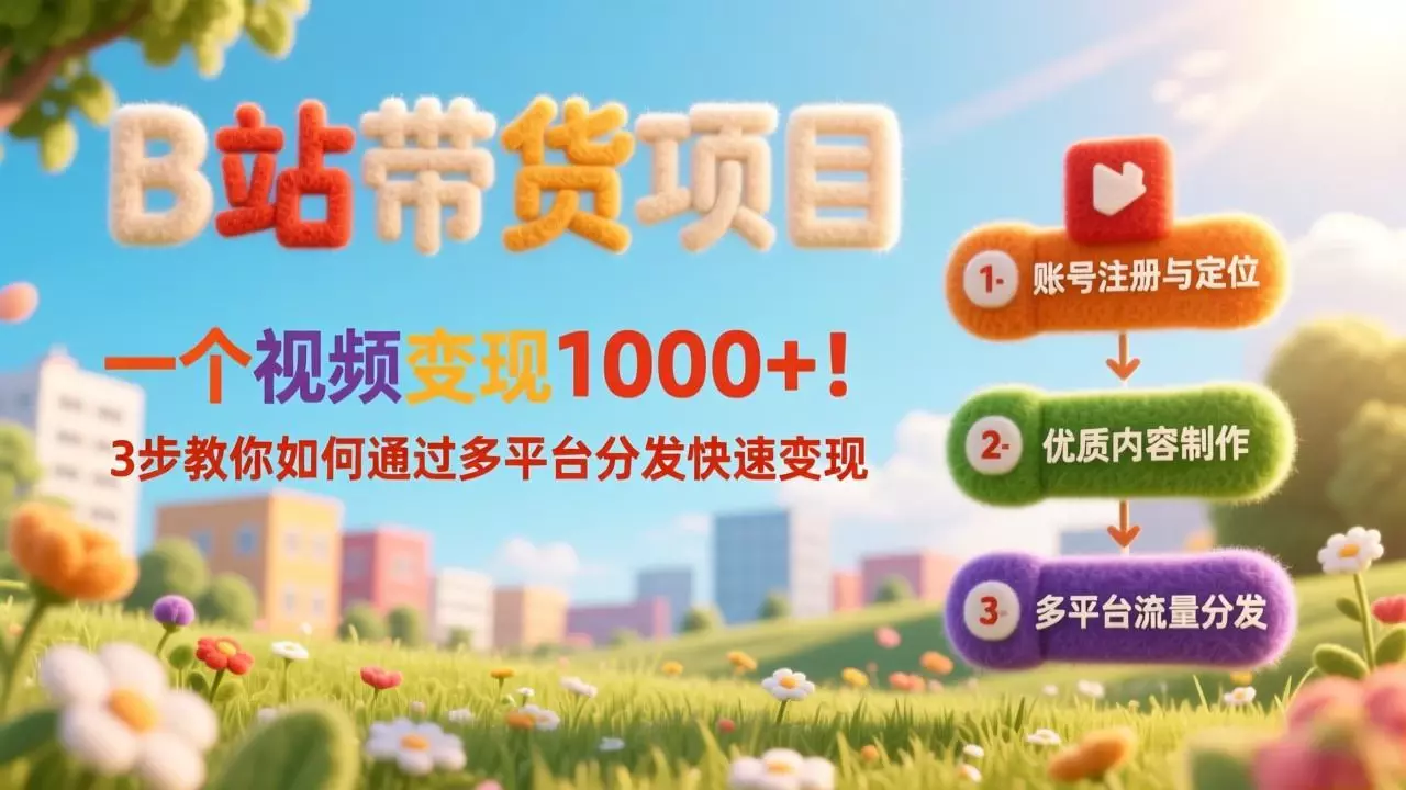 B站带货项目，一个视频变现1000+！3步教你如何通过多平台分发快速变现_知客圈