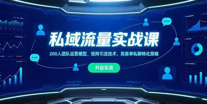 私域流量实战课，200人团队运营模型，矩阵引流技术，高客单私聊转化策略_知客圈
