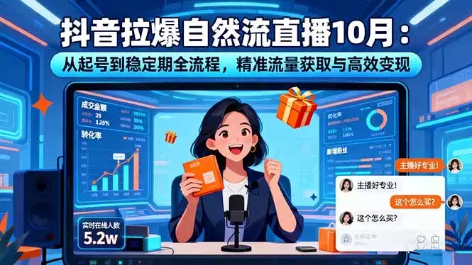 抖音拉爆自然流直播10月：从起号到稳定期全流程，精准流量获取与高效变现_知客圈