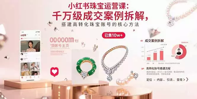 小红书珠宝运营课：千万级成交案例拆解，搭建高转化珠宝账号的核心方法_知客圈