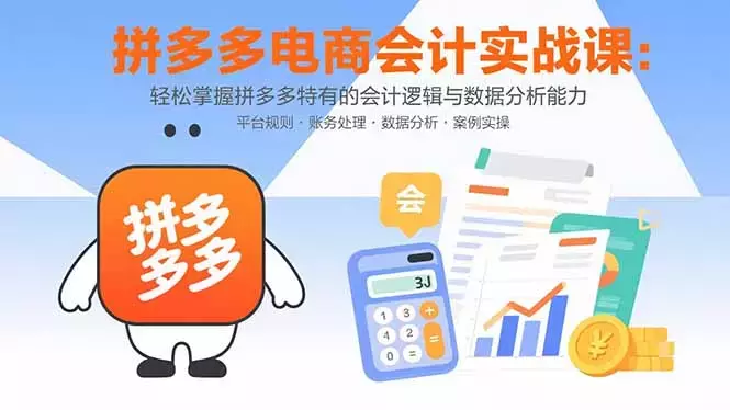 拼多多电商会计实战课：轻松掌握拼多多特有的会计逻辑与数据分析能力_知客圈