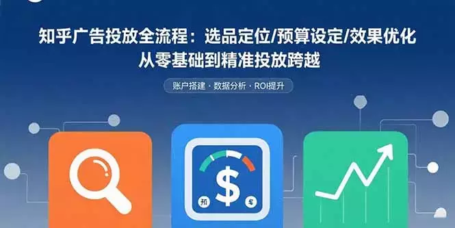 知乎广告投放全流程：选品定位/预算设定/效果优化 从零基础到精准投放跨越_知客圈