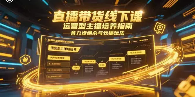 直播带货线下课，运营型主播培养指南，含九步绝杀与仓播玩法_知客圈