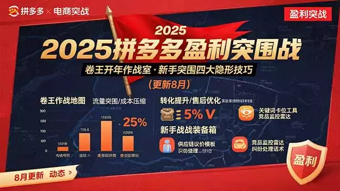 2025拼多多盈利突围战：卷王开年作战室，新手突围四大隐形技巧(更新8月)_知客圈