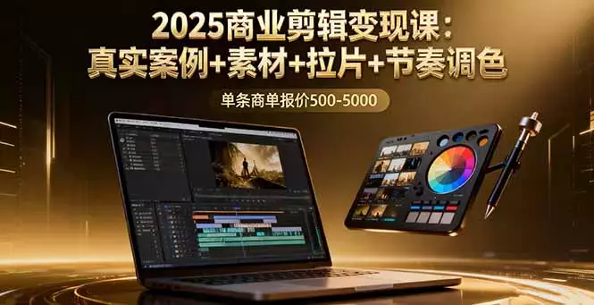 2025商业剪辑变现课：真实案例+素材+拉片+节奏调色，单条商单报价500-5000_知客圈