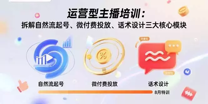 运营型主播培训：拆解自然流起号、微付费投放、话术设计三大核心模块-8月_知客圈