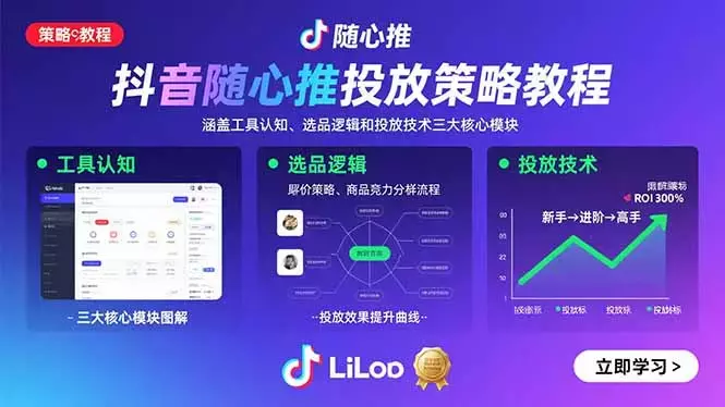 抖音随心推投放策略教程：涵盖工具认知、选品逻辑和投放技术三大核心模块_知客圈