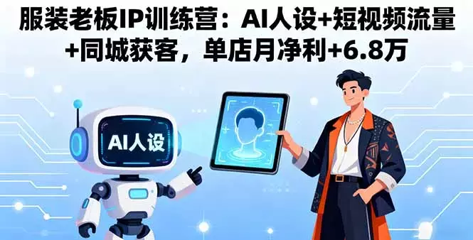 服装老板IP训练营：AI人设+短视频流量+同城获客，单店月净利+6.8万_知客圈