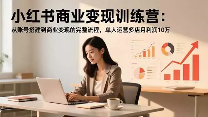 小红书商业变现训练营：从账号搭建到商业变现的完整流程，单人运营多店月利润10万_知客圈