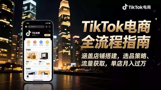 TikTok电商全流程指南，涵盖店铺搭建、选品策略、流量获取_知客圈