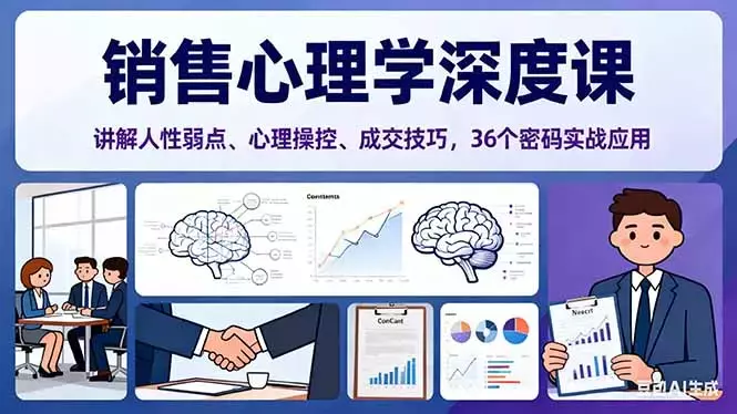 销售心理学深度课，讲解人性弱点、心理操控、成交技巧，36个密码实战应用_知客圈