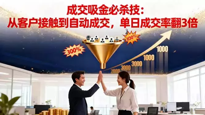 吸金成交营销必杀技：从客户接触到自动成交，单日成交率翻3倍_知客圈