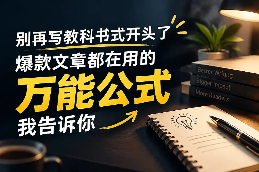 别再写教科书式开头了,爆款文章都在用的万能公式我告诉你|知客圈