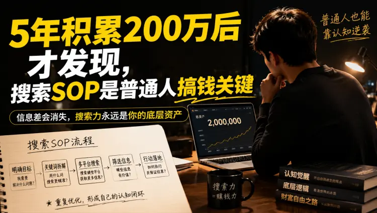 5年积累200万后才发现,搜索SOP是普通人搞钱关键