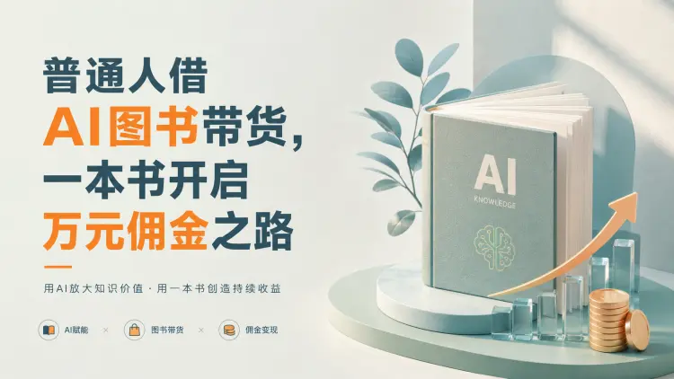 深度解析!普通人借AI图书带货,一本书开启万元佣金之路|知客圈