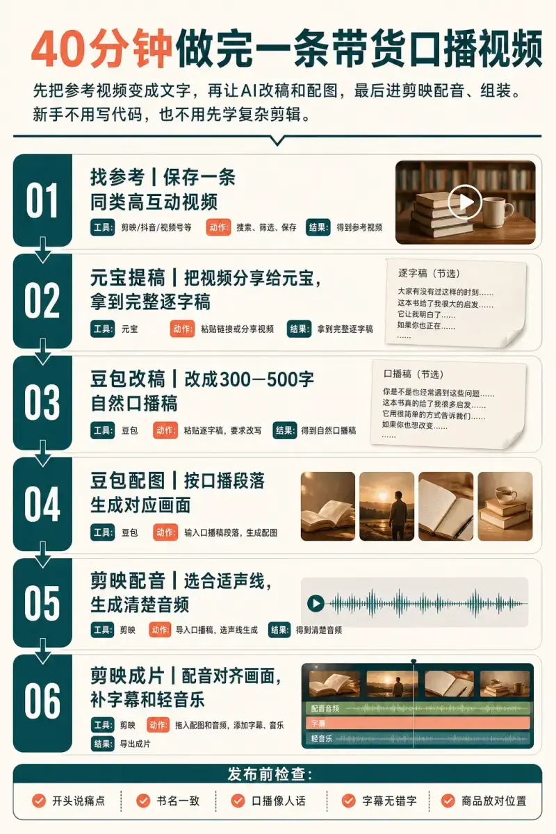 用豆包和剪映做带货口播,先定文案再配画面的实操流程分享 用豆包和剪映做带货口播,先定文案再配画面的实操流程分享