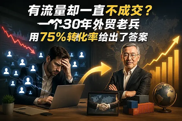 有流量却一直不成交?一个30年外贸老兵用75%转化率给出了答案|知客圈