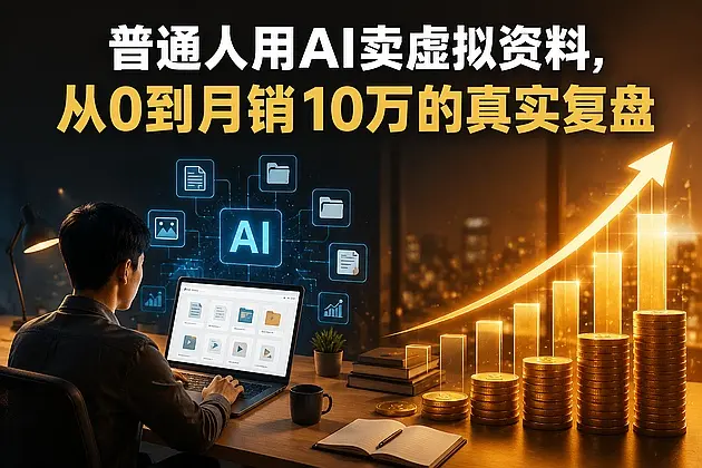 普通人用AI卖虚拟资料,从0到月销10万的真实复盘分享|知客圈