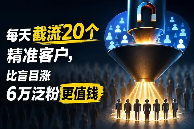 每天截流20个精准客户,比盲目涨6万泛粉更值钱|知客圈