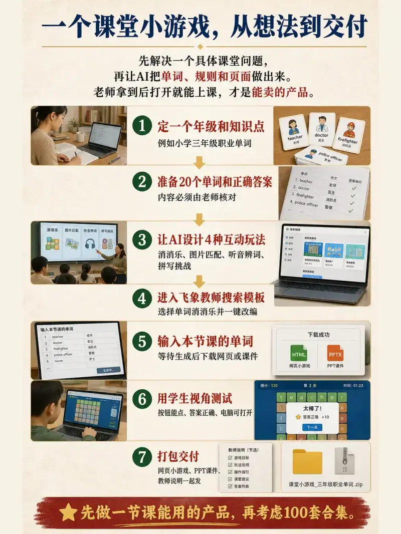 不卖课只卖9.9元课堂小游戏,小账号靠帮老师省备课时间跑通变现 不卖课只卖9.9元课堂小游戏,小账号靠帮老师省备课时间跑通变现