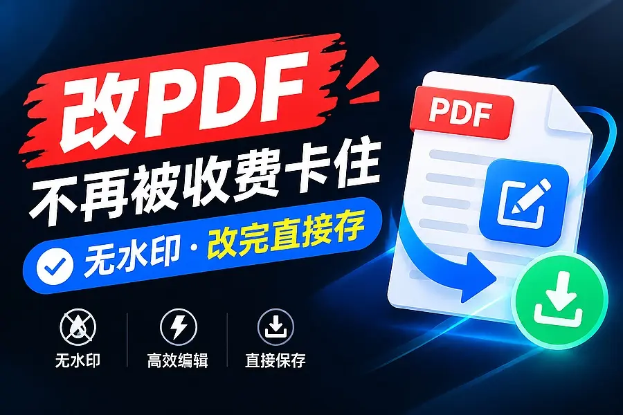 改PDF总被导出收费卡住?这款免费JOPDF工具没水印,改完直接保存|知客圈