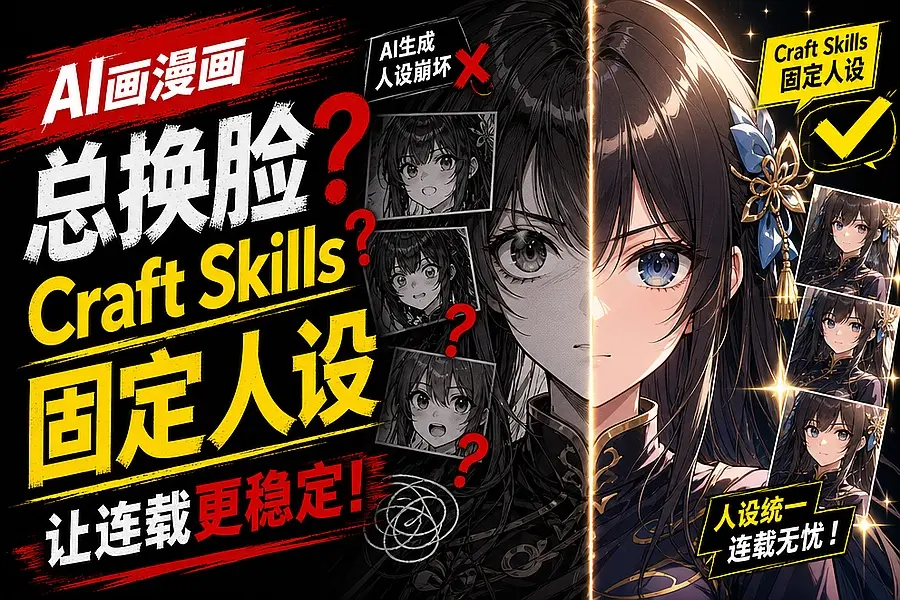 AI画漫画角色总换脸?Craft Skills固定人设让连载更稳定|知客圈