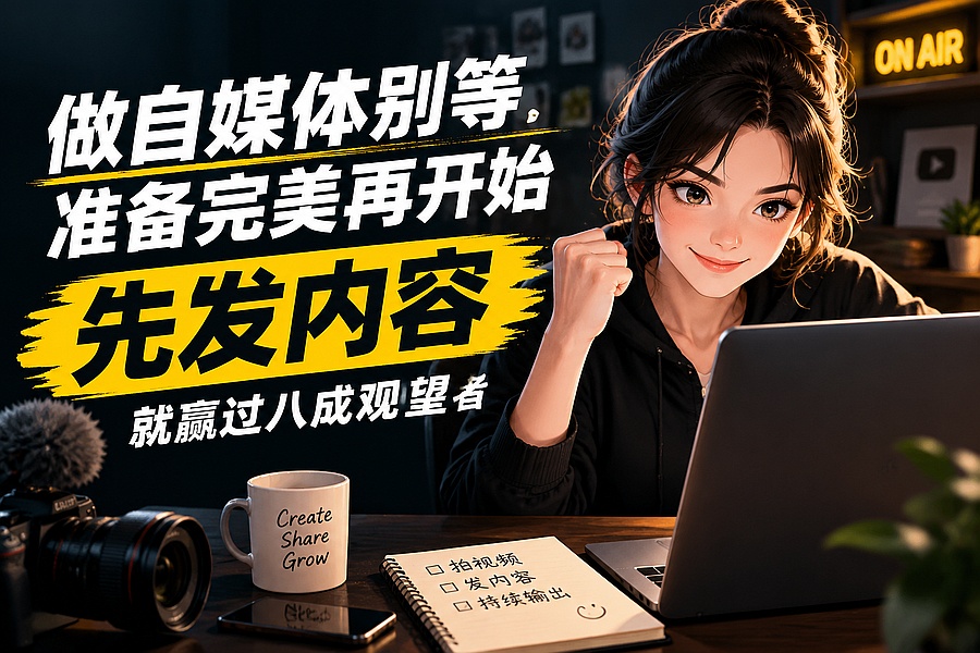 做自媒体别等准备完美再开始,先发内容就赢过八成观望者|知客圈