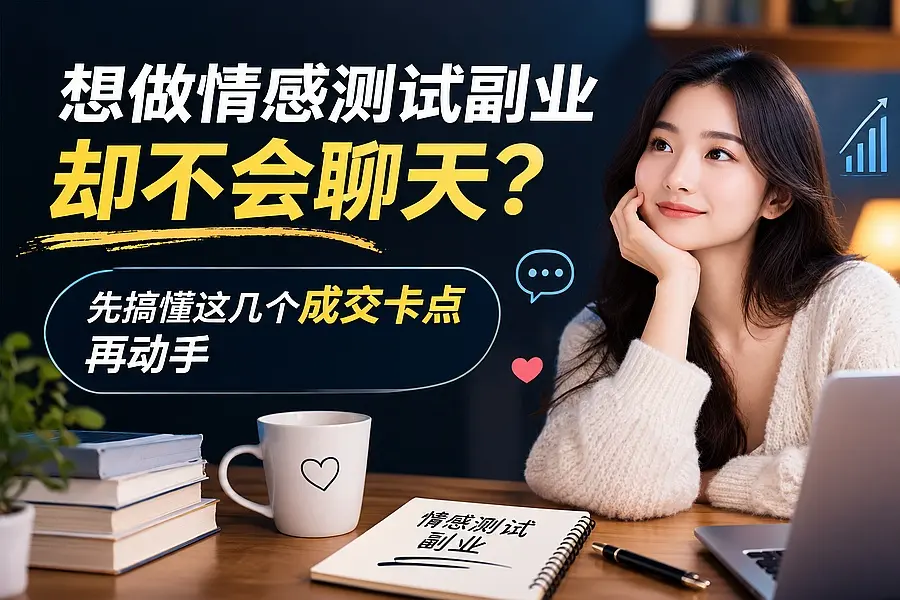 想做情感测试副业却不会聊天,先搞懂这几个成交卡点再动手|知客圈